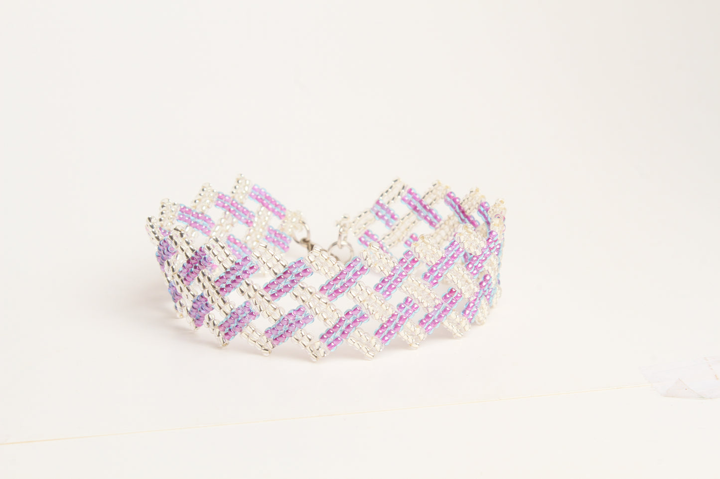 Pink and white crisscross