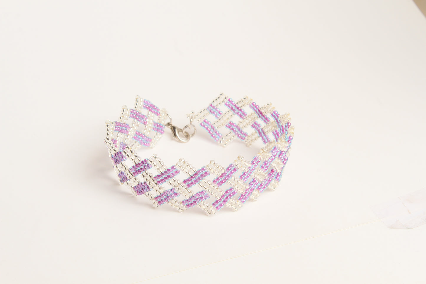 Pink and white crisscross