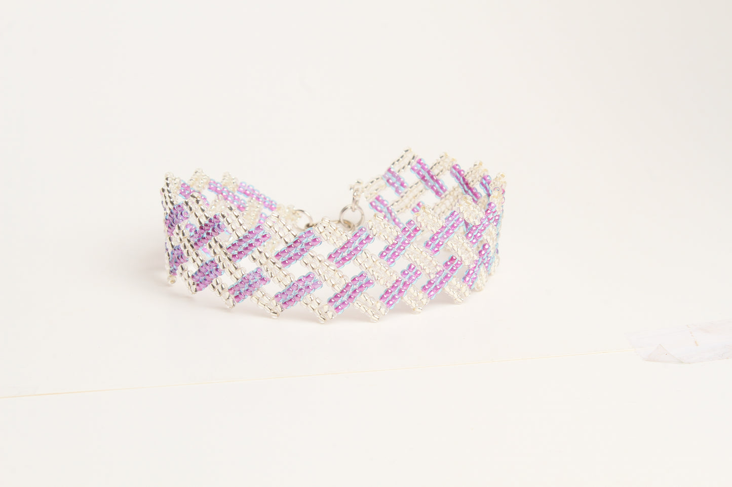 Pink and white crisscross