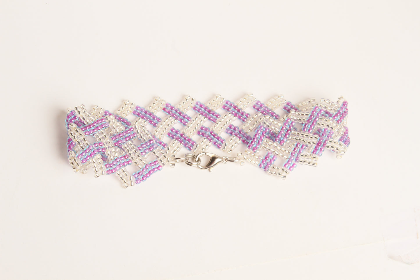 Pink and white crisscross
