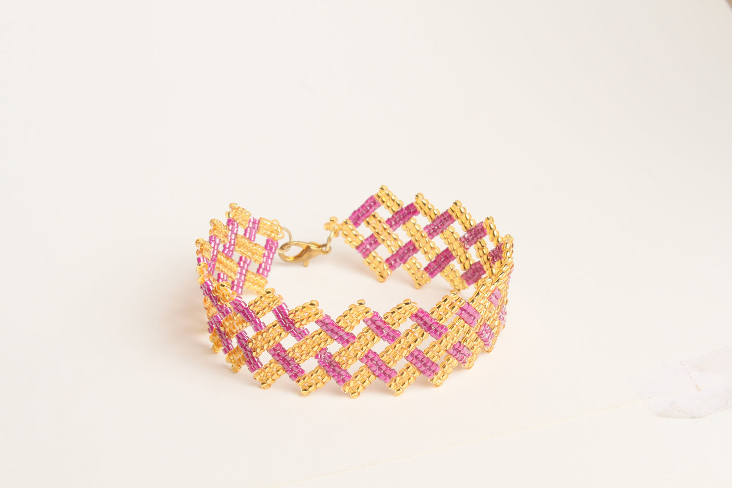 orange and pink crisscross