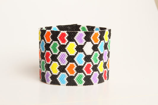 Multicolored hearts (wide)