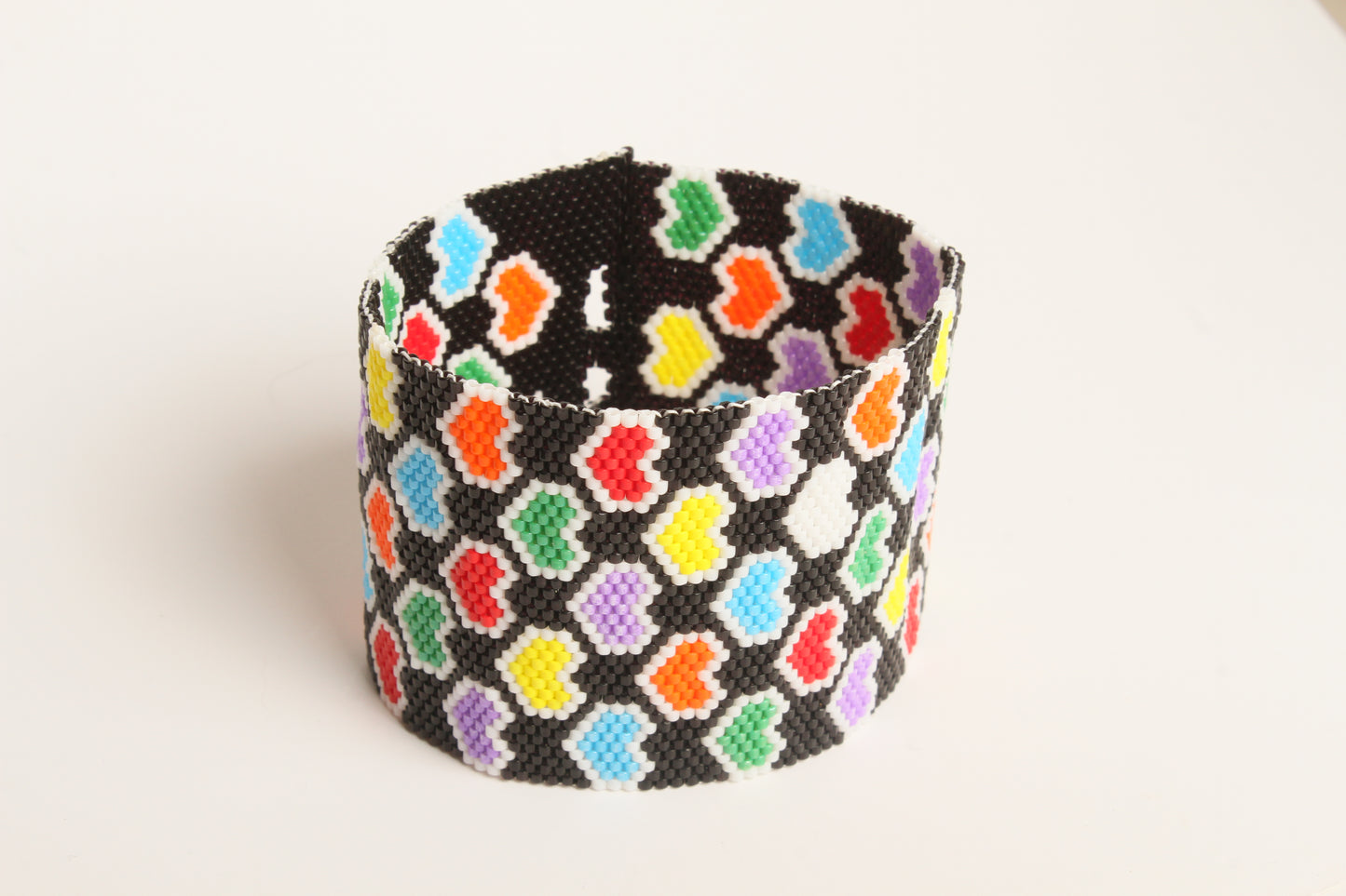 Multicolored hearts (wide)